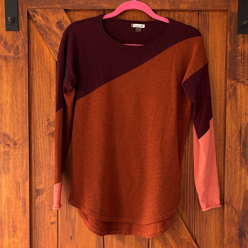 Smartwool Colorblock lightweight Sweater with round hem
